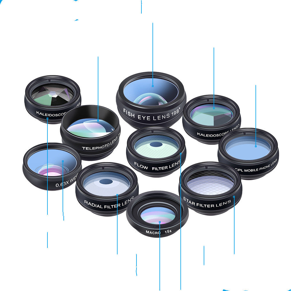JMT-424842 Universal 10-in-1 Polarization Cell Phone Lens Set for Enhanced Photography