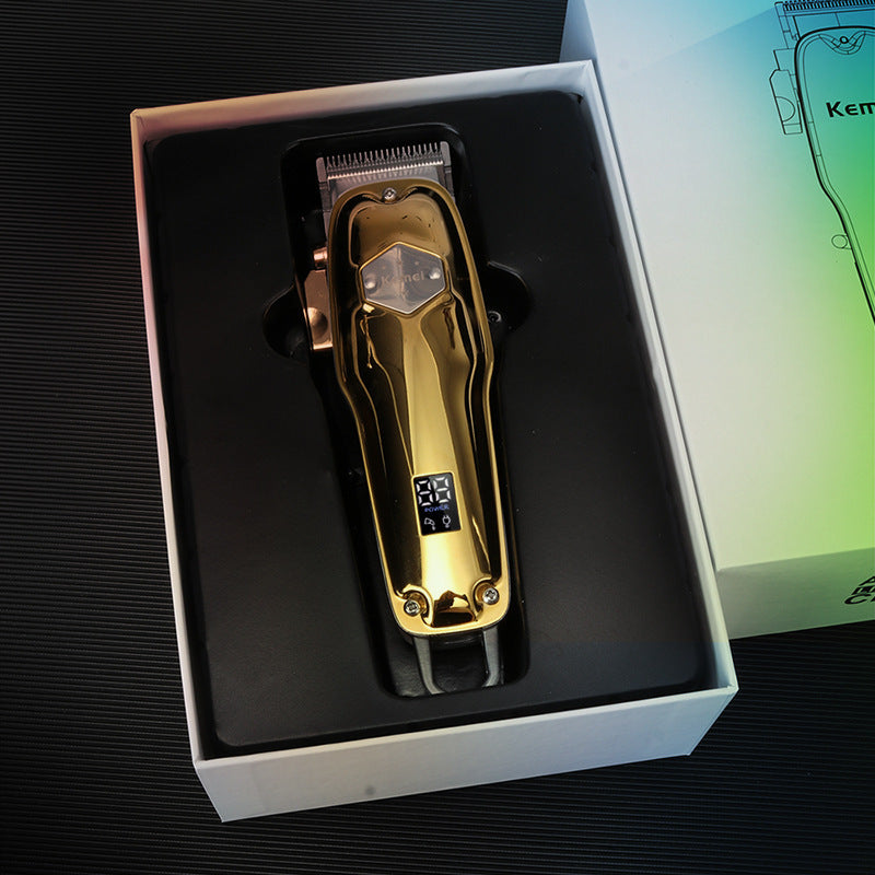 JMT-424906 Stainless Steel Electric Hair Clipper with USB Charging, 2200mAh Battery, Fine Adjustment Options, and Multiple Combs