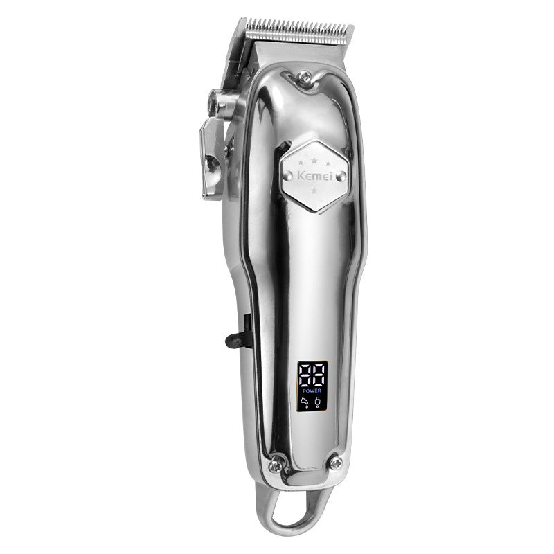JMT-424906 Stainless Steel Electric Hair Clipper with USB Charging, 2200mAh Battery, Fine Adjustment Options, and Multiple Combs