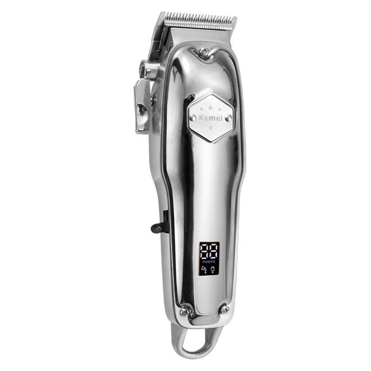 JMT-424906 Stainless Steel Electric Hair Clipper with USB Charging, 2200mAh Battery, Fine Adjustment Options, and Multiple Combs