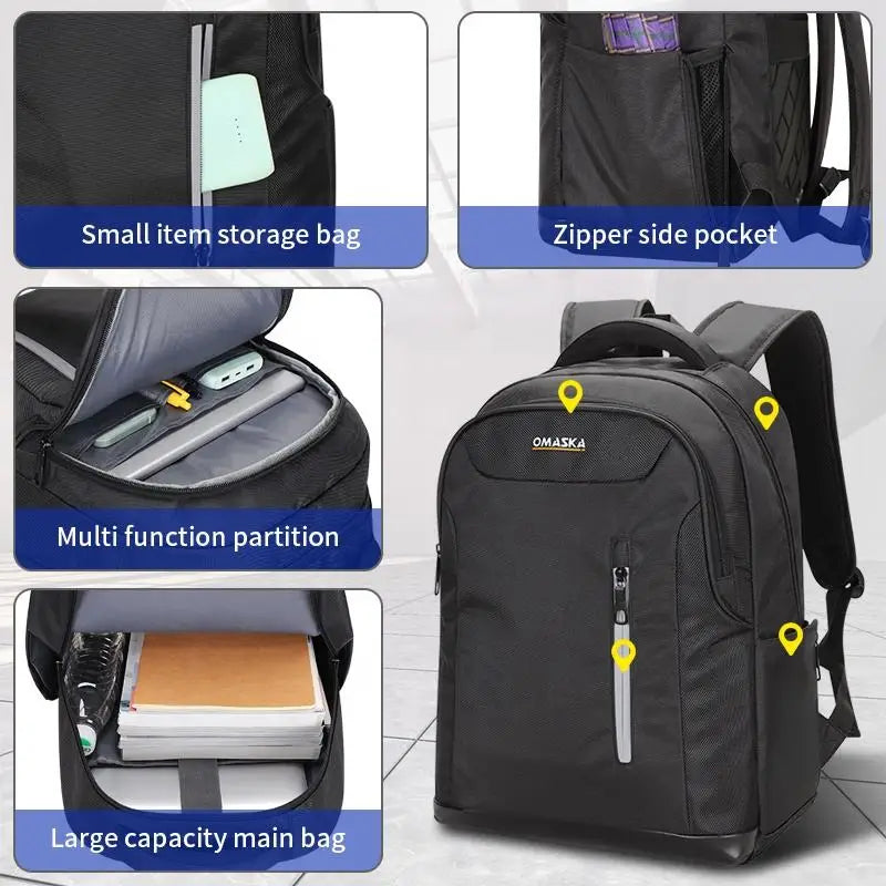 JMT-425098 Spacious 17-Inch Polyester Laptop Backpack for Men and Students