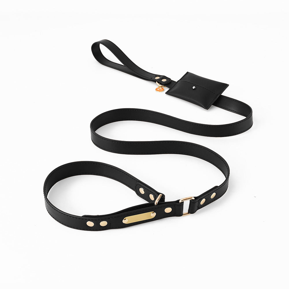 JMT-425418 One-Piece PU Leather Explosion-Proof Dog Leash - Stylish & Durable Design