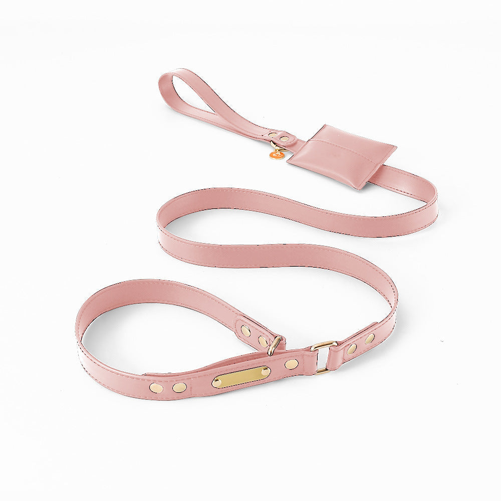 JMT-425418 One-Piece PU Leather Explosion-Proof Dog Leash - Stylish & Durable Design