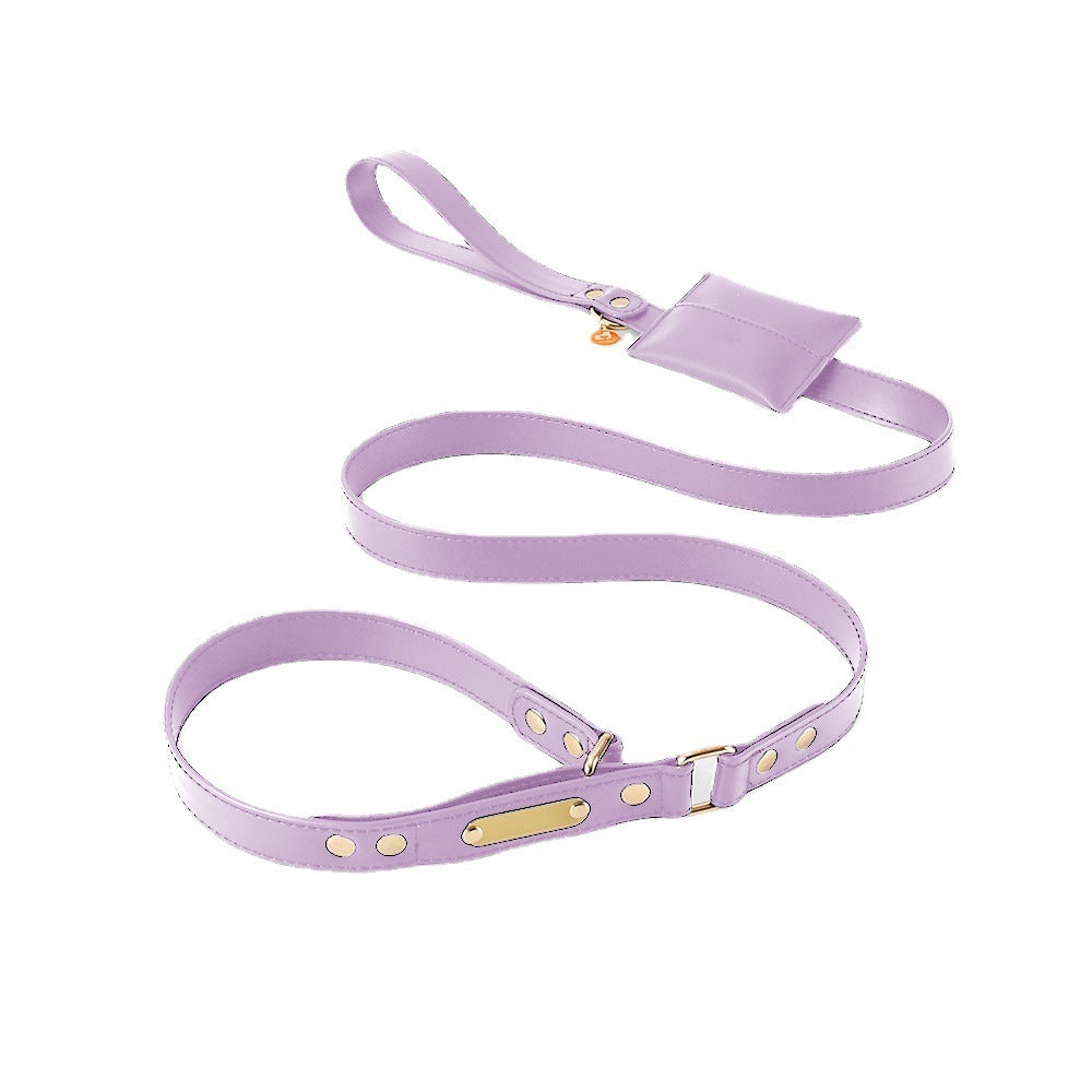 JMT-425418 One-Piece PU Leather Explosion-Proof Dog Leash - Stylish & Durable Design