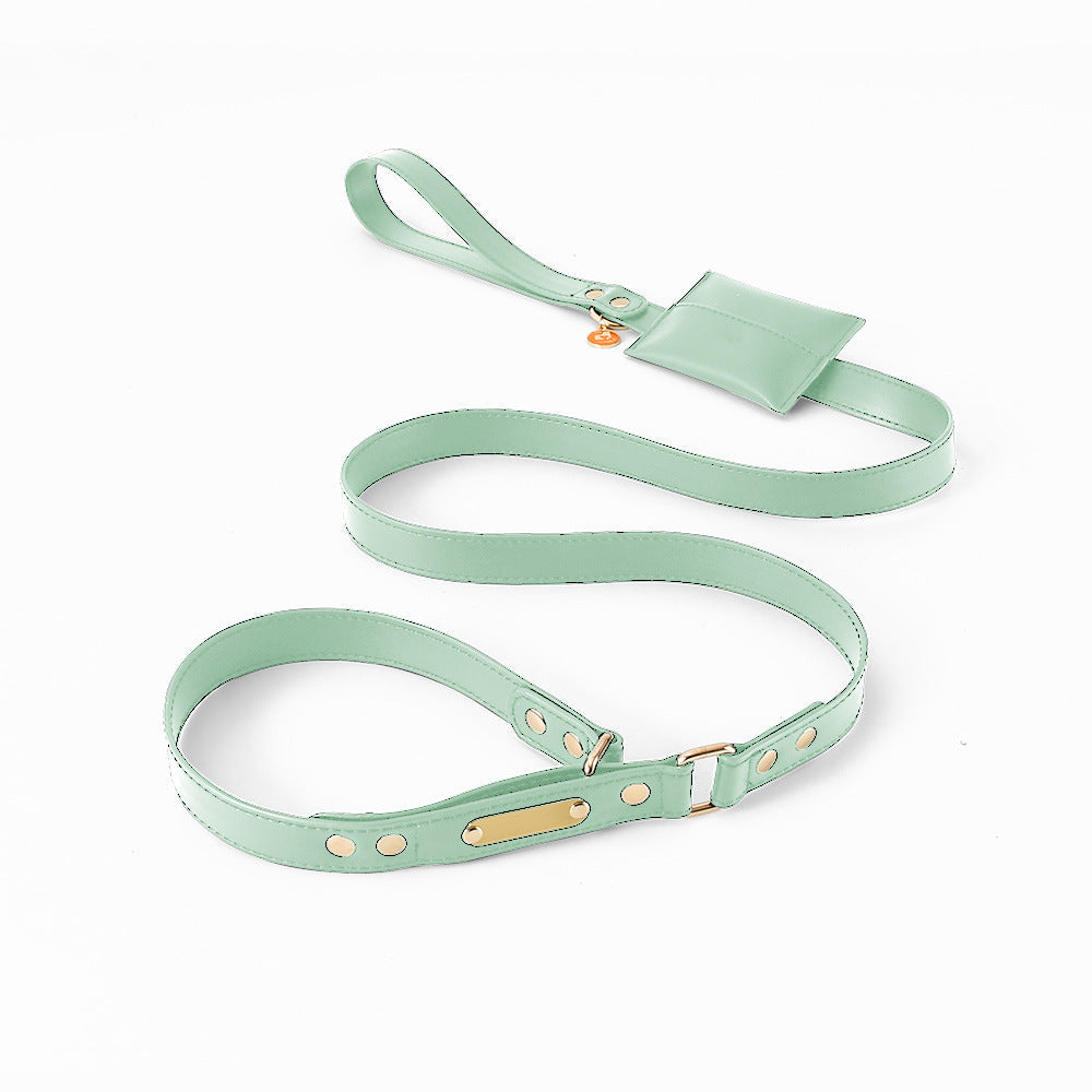 JMT-425418 One-Piece PU Leather Explosion-Proof Dog Leash - Stylish & Durable Design