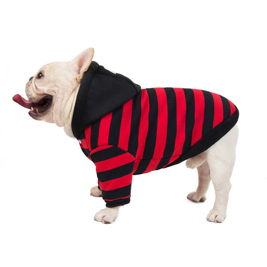 JMT-425546 Classic Striped Cotton Pet Coat for Autumn and Winter - Available in Multiple Sizes