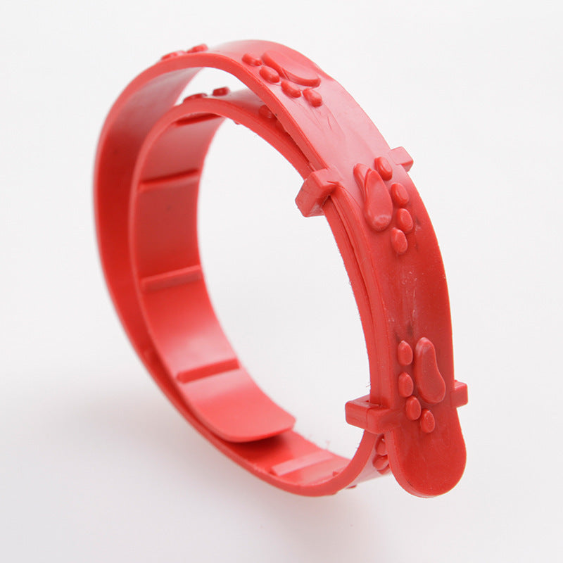 JMT-425738 Deworming and Flea Control Leather Collar for Dogs - Monochrome Design, 33cm Length