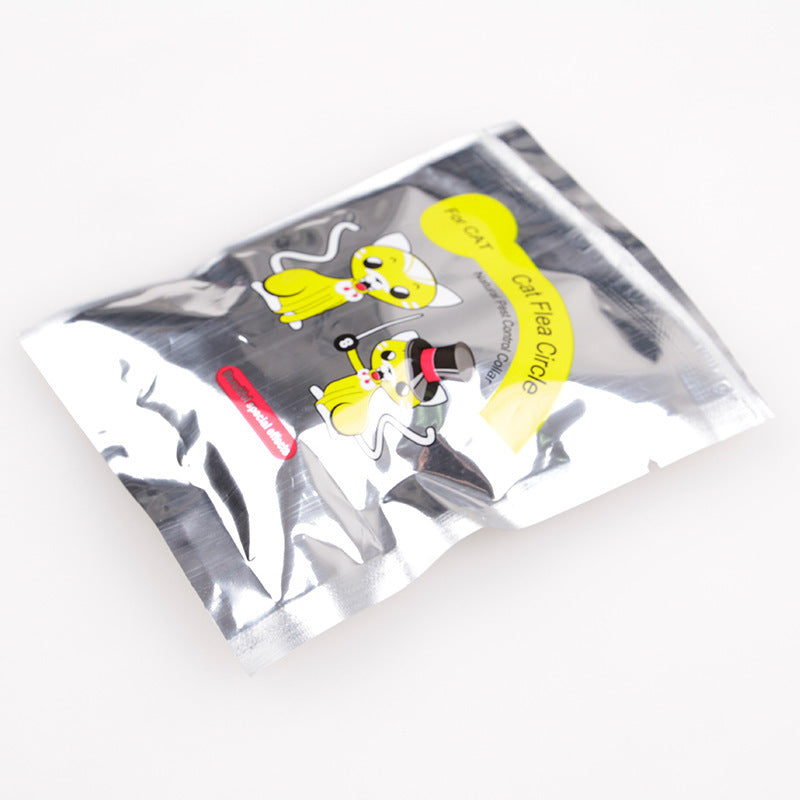 JMT-425738 Deworming and Flea Control Leather Collar for Dogs - Monochrome Design, 33cm Length