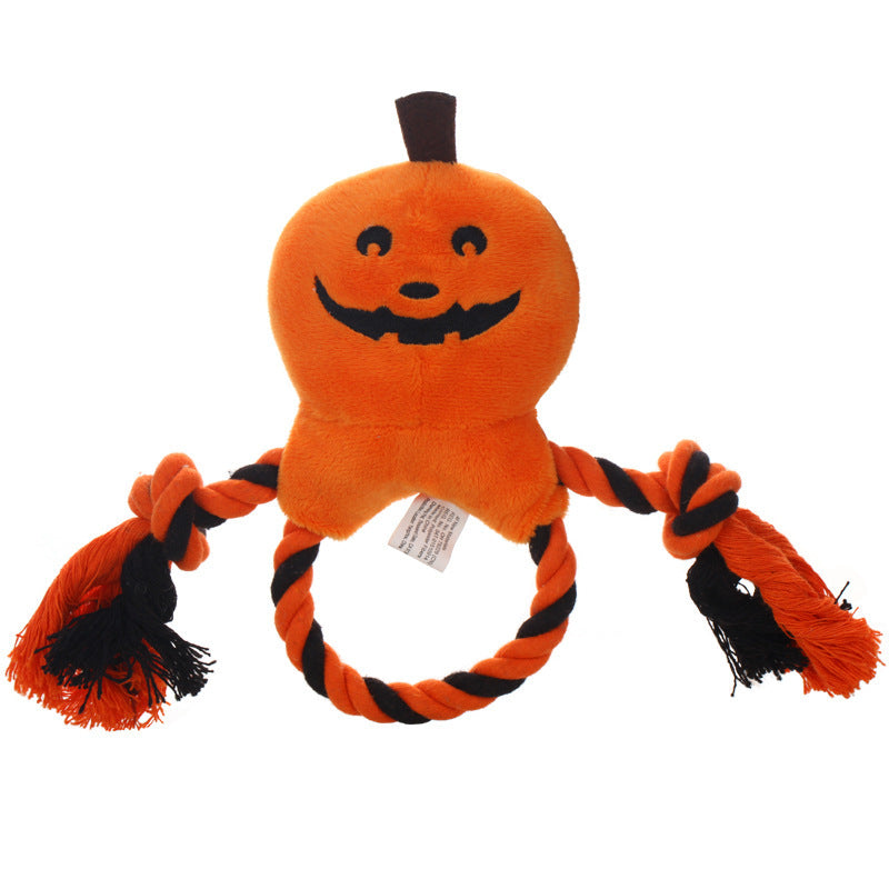 JMT-426058 Halloween-Themed Dog Toy: Durable Cotton Rope Knot with Vocal Training Features