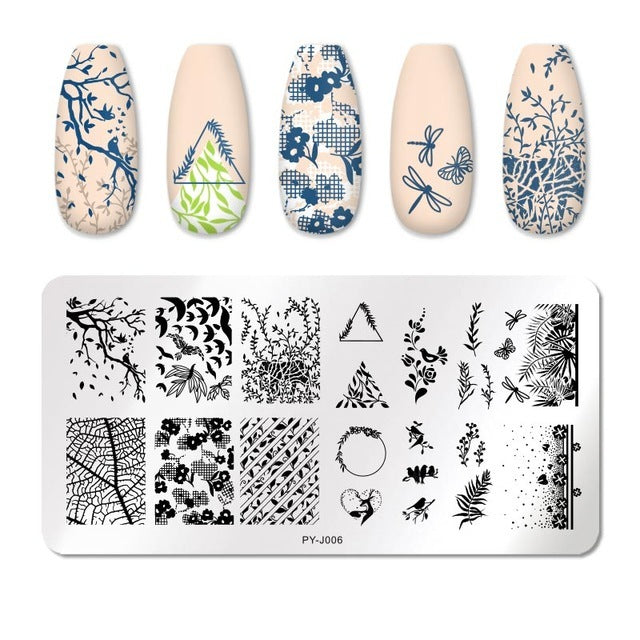 JMT-426378 Manicure Stainless Steel Nail Art Printing Plate with Transfer Technique