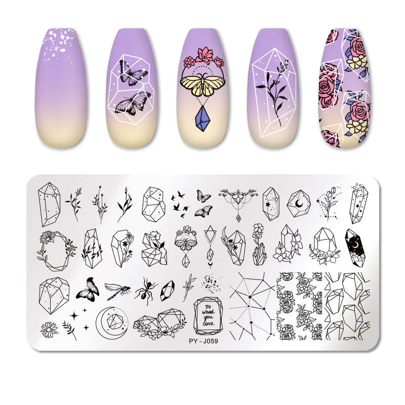 JMT-426378 Manicure Stainless Steel Nail Art Printing Plate with Transfer Technique
