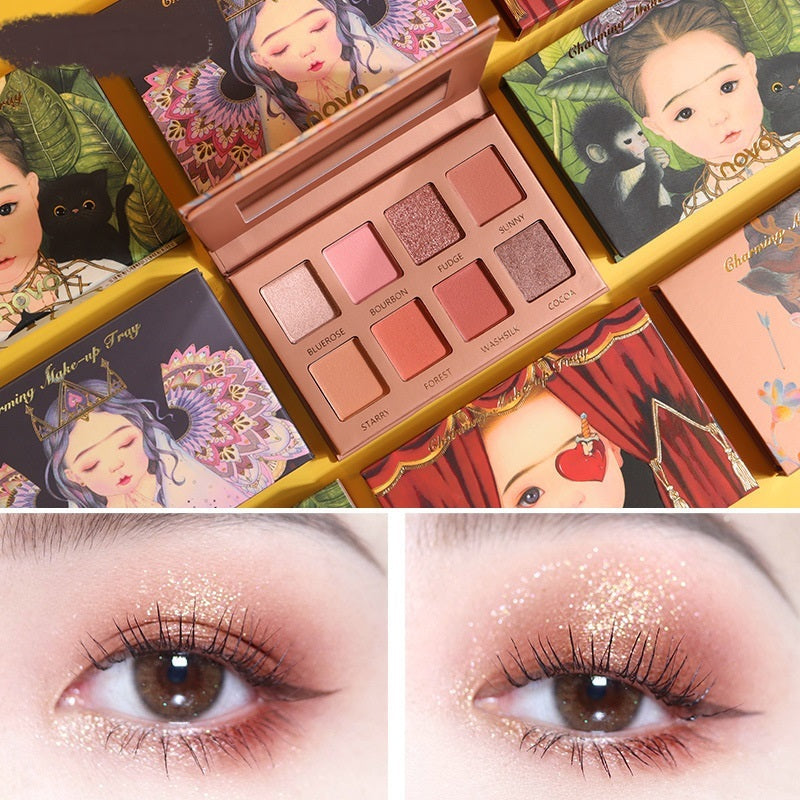 JMT-426506 Pearlescent Eyeshadow Palette with 8 Versatile Shades for Stunning Makeup Effects