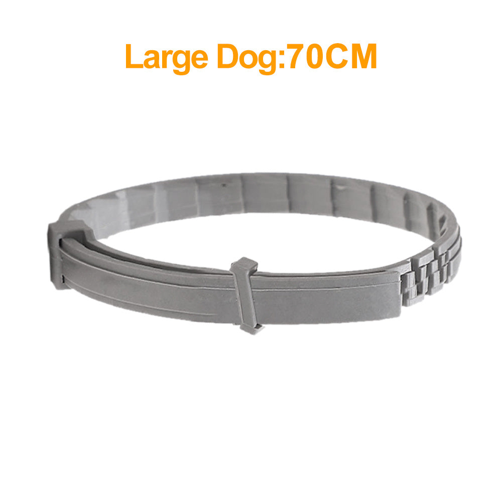 JMT-426890 Flea-Repellent Silicone Collar for Dogs and Cats, Adjustable Size with Tin Box