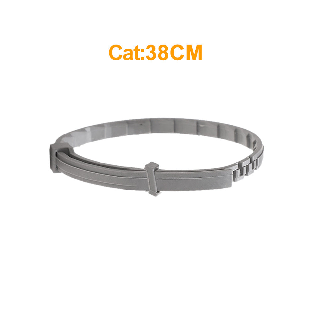JMT-426890 Flea-Repellent Silicone Collar for Dogs and Cats, Adjustable Size with Tin Box