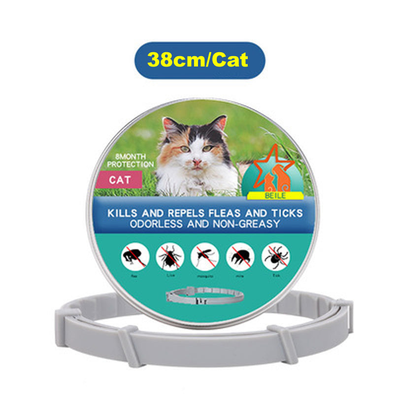 JMT-426890 Flea-Repellent Silicone Collar for Dogs and Cats, Adjustable Size with Tin Box