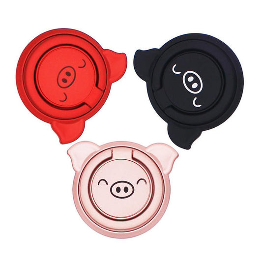JMT-427082 Piglet Phone Ring Holder with Anti-Slip Design - ABS Plastic & Zinc Alloy Construction