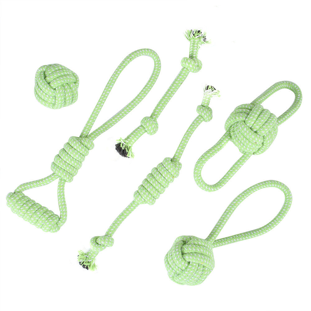 JMT-427210 Dog Bite-Resistant Cotton Rope Knot Toy Set - Multiple Sizes Available