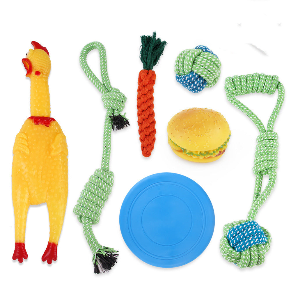 JMT-427210 Dog Bite-Resistant Cotton Rope Knot Toy Set - Multiple Sizes Available