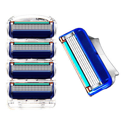 JMT-427466 Five-Layer Manual Razor Blades - Pack of 4, Blue Design