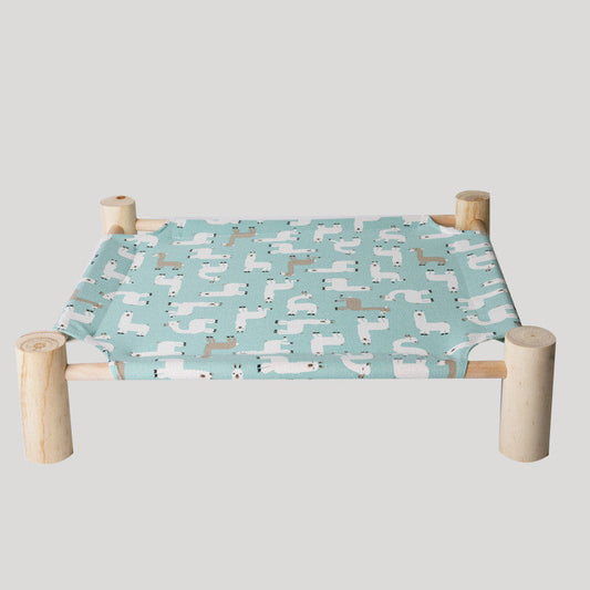 JMT-427530 Elevated Solid Wood Pet Bed with Removable Washable Mats for Cats and Dogs