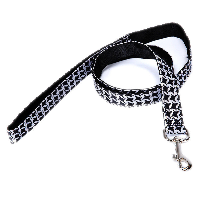 JMT-427722 Multicolor Dog Leash with Check Stripe Design - 2.5cm Width, Imitation Nylon Towing Rope