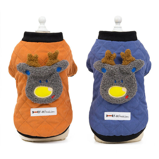 JMT-427850 Padded Dog Jacket for Winter in Fawn Cotton - Available in Orange and Blue, Sizes S to XXL