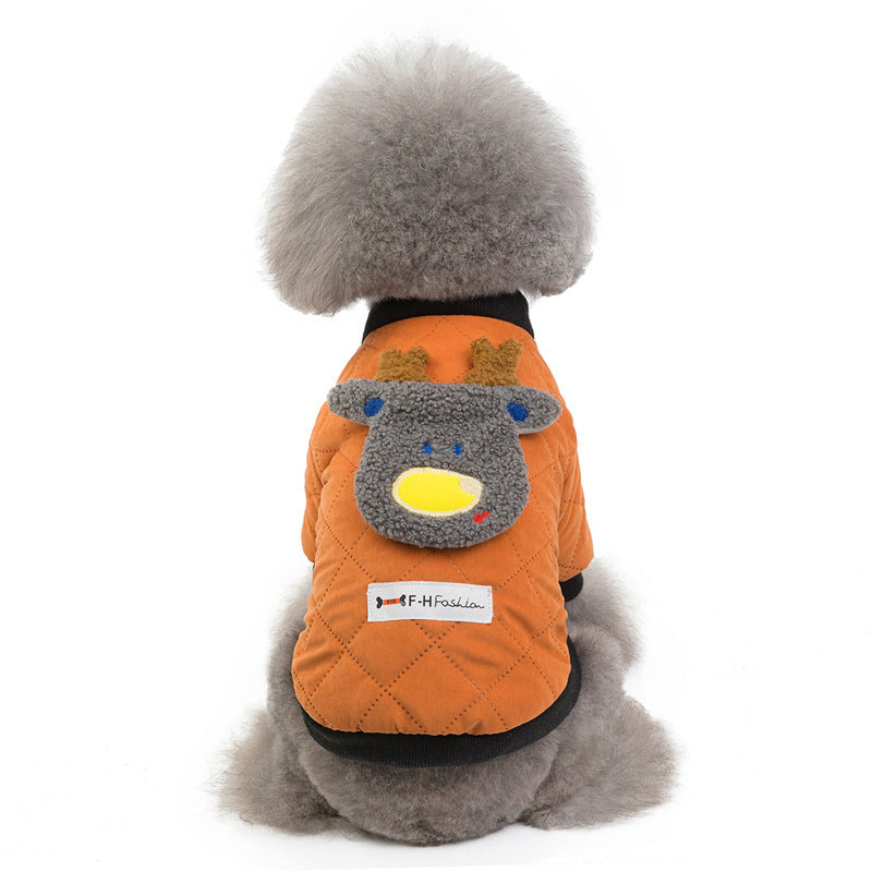 JMT-427850 Padded Dog Jacket for Winter in Fawn Cotton - Available in Orange and Blue, Sizes S to XXL