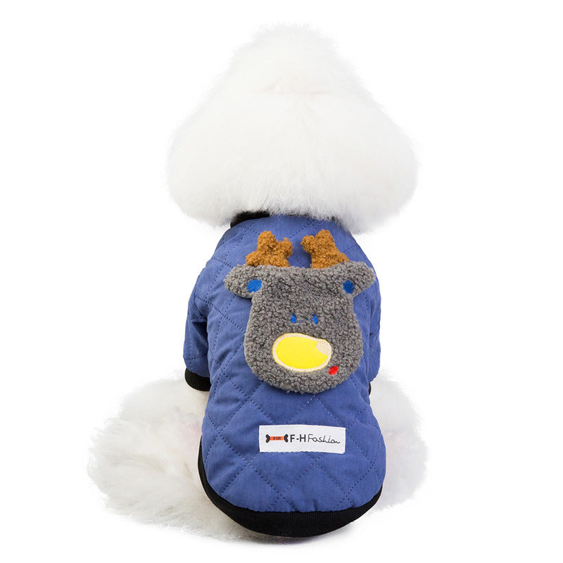 JMT-427850 Padded Dog Jacket for Winter in Fawn Cotton - Available in Orange and Blue, Sizes S to XXL