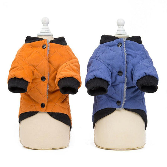 JMT-427850 Padded Dog Jacket for Winter in Fawn Cotton - Available in Orange and Blue, Sizes S to XXL