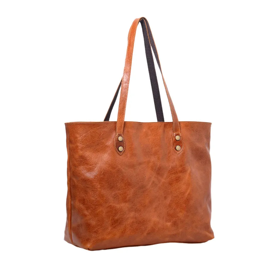 JMT-427914 Women’s Genuine Leather Tote Bag, Vintage Full Grain Cowhide with Cotton Lining, Versatile Double Handle Shoulder Bag for All Seasons