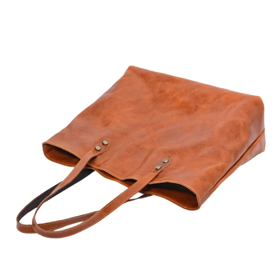 JMT-427914 Women’s Genuine Leather Tote Bag, Vintage Full Grain Cowhide with Cotton Lining, Versatile Double Handle Shoulder Bag for All Seasons