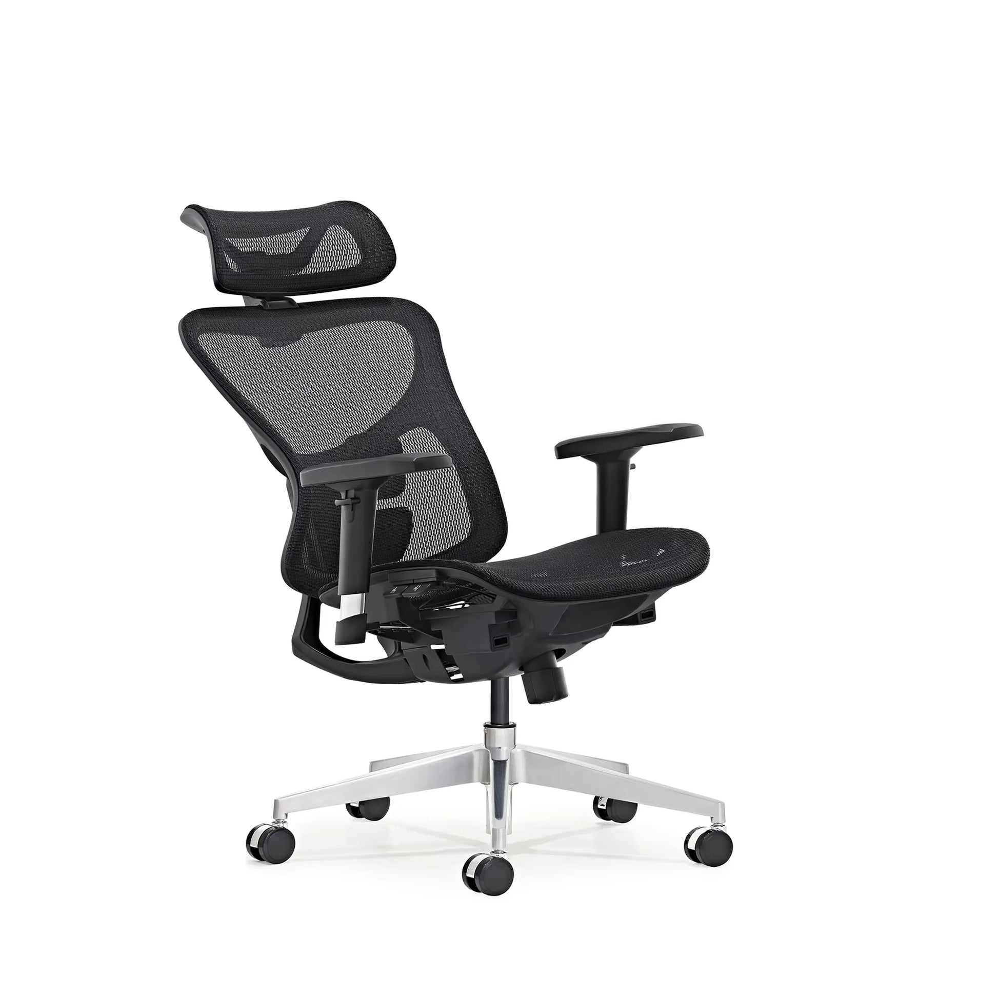 JMT-427978 Ergonomic Swivel Office Chair with PU Armrests and Mesh Back, Adjustable Reclining Executive Design