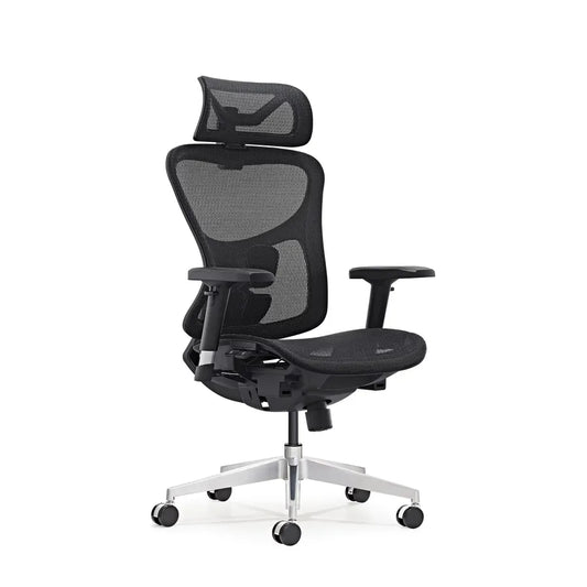 JMT-427978 Ergonomic Swivel Office Chair with PU Armrests and Mesh Back, Adjustable Reclining Executive Design