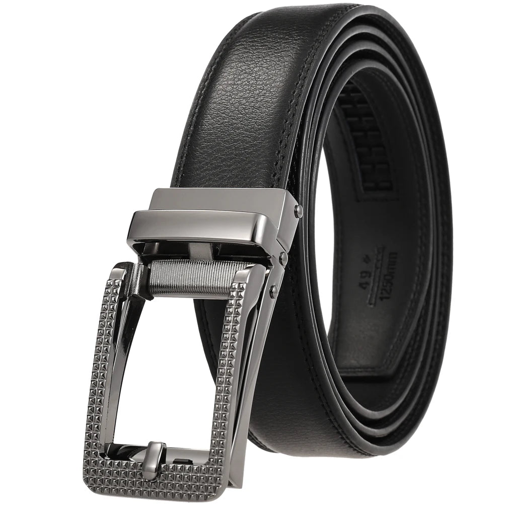 JMT-427978 Men's 3.0CM Cowhide Leather Belt with Durable Buckle