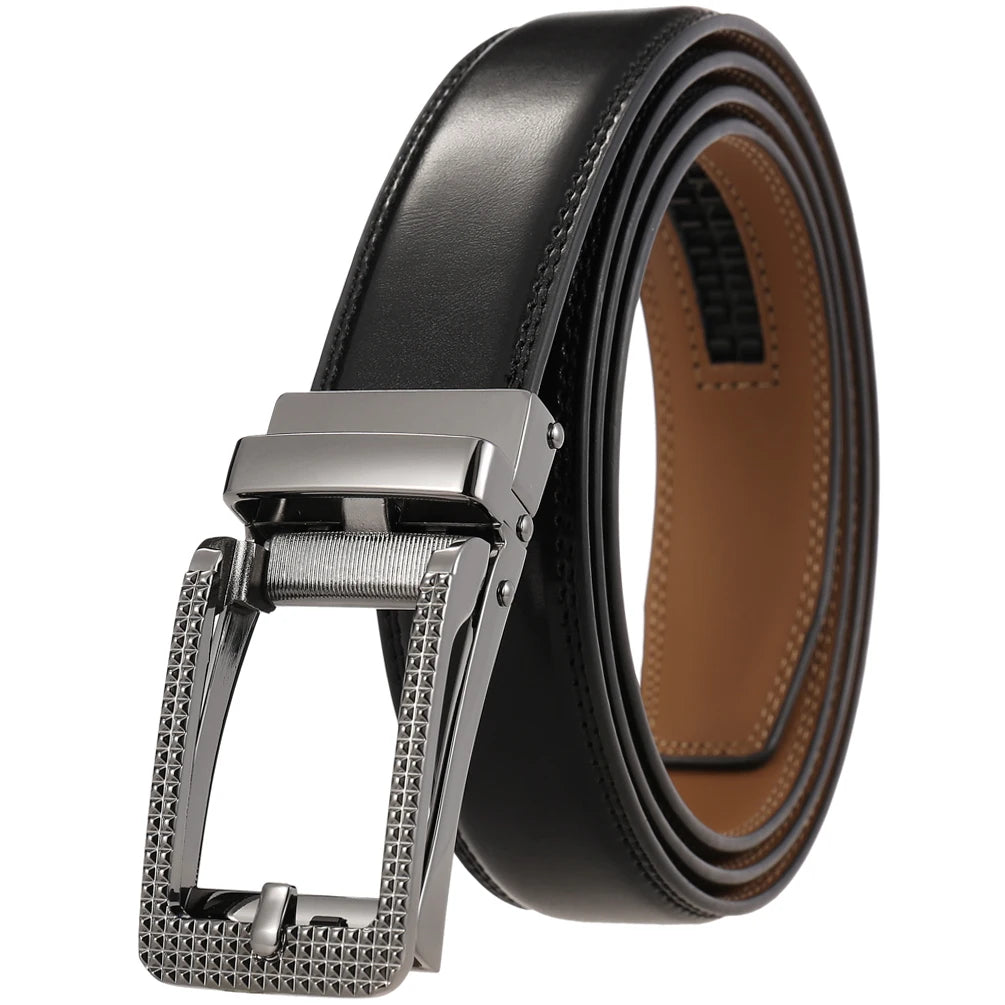 JMT-427978 Men's 3.0CM Cowhide Leather Belt with Durable Buckle