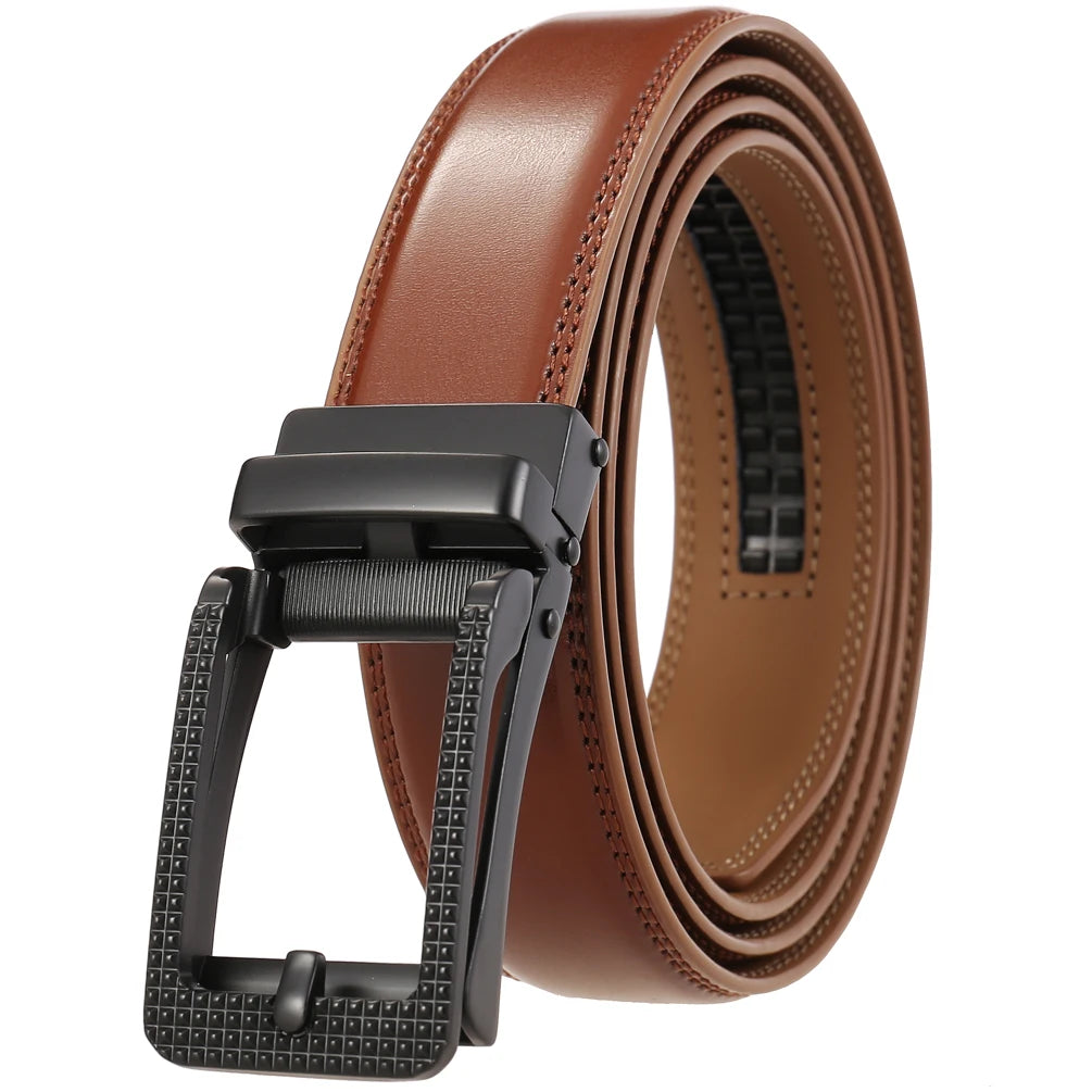 JMT-427978 Men's 3.0CM Cowhide Leather Belt with Durable Buckle