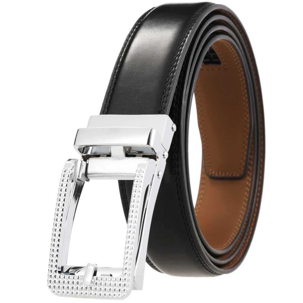 JMT-427978 Men's 3.0CM Cowhide Leather Belt with Durable Buckle