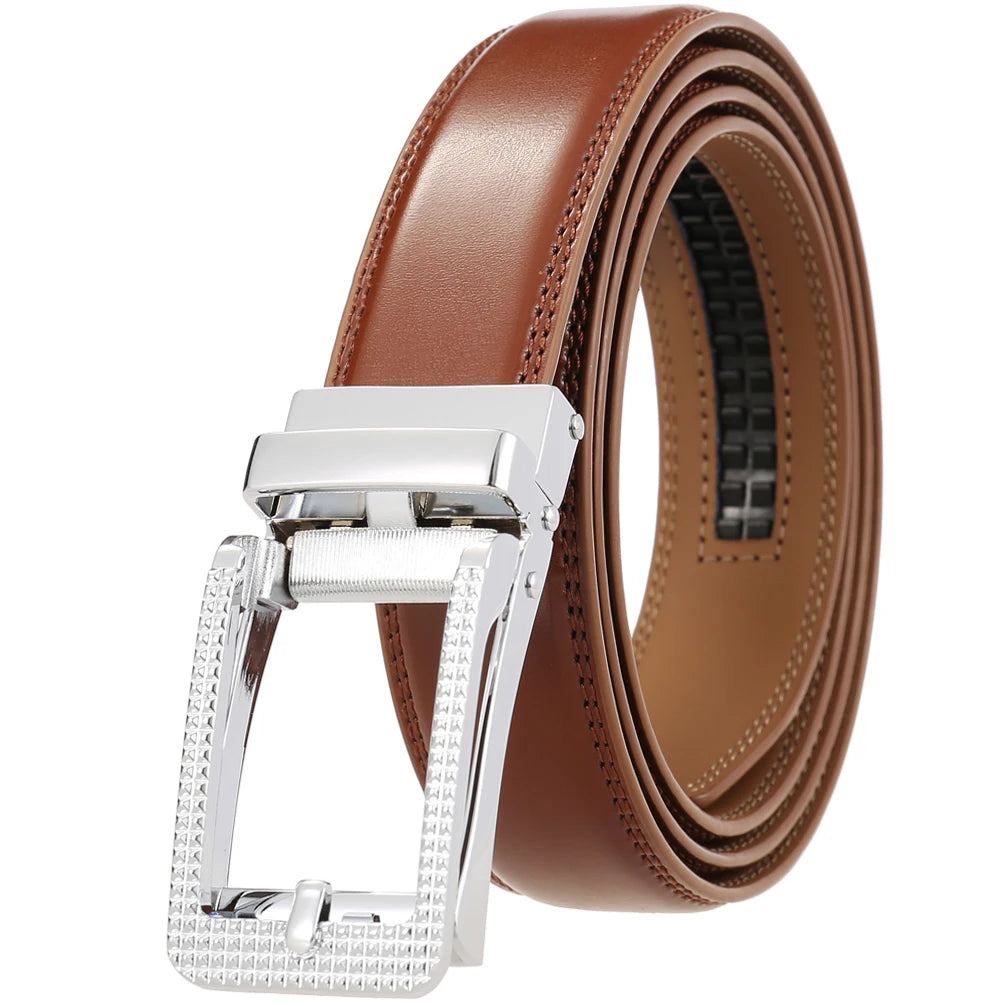 JMT-427978 Men's 3.0CM Cowhide Leather Belt with Durable Buckle