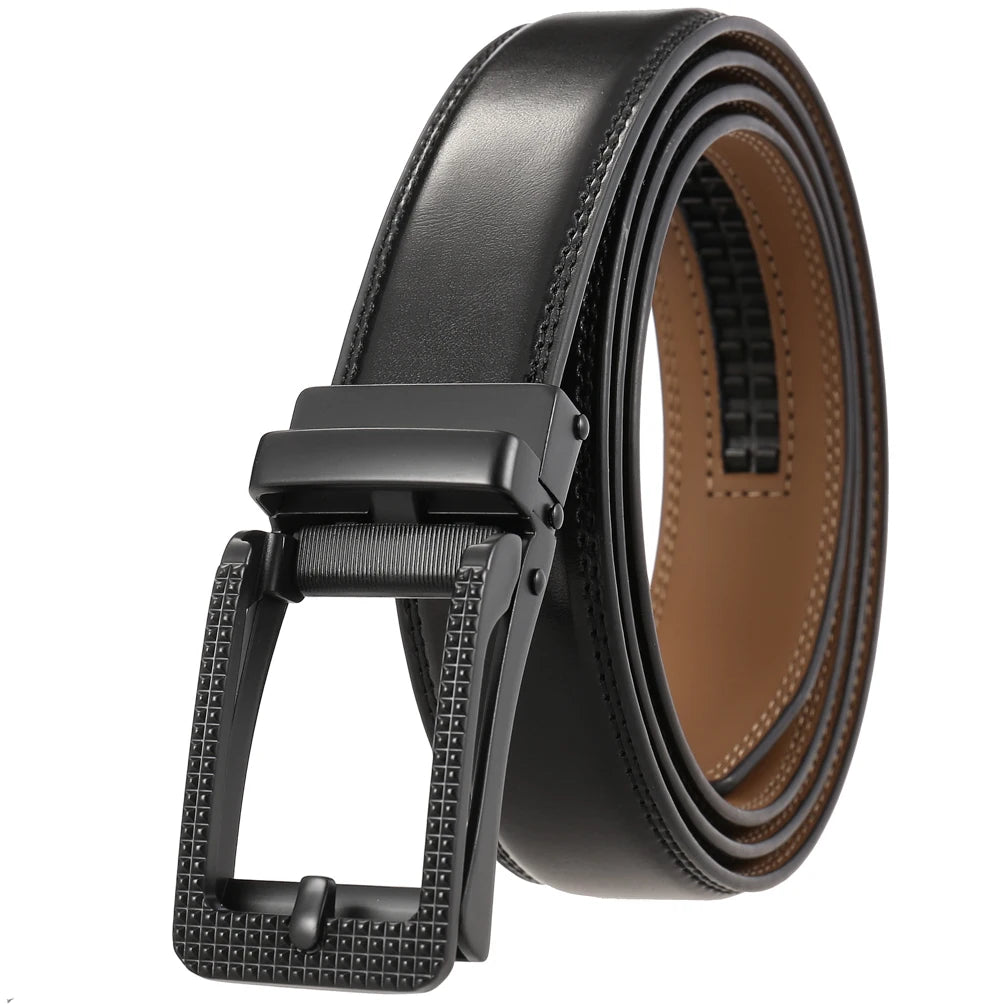 JMT-427978 Men's 3.0CM Cowhide Leather Belt with Durable Buckle