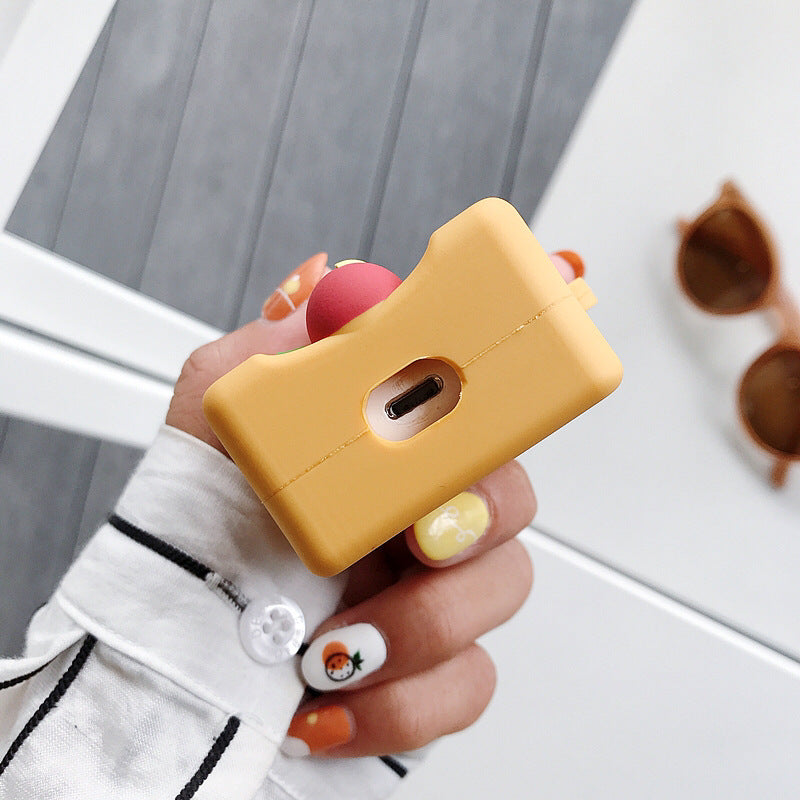 JMT-428042 Hot Dog Bread Earphone Sleeve for iPhone Models with Carabiner Attachment