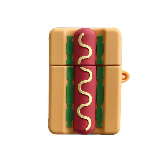 JMT-428042 Hot Dog Bread Earphone Sleeve for iPhone Models with Carabiner Attachment