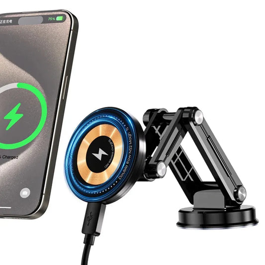 JMT-428042 Universal 15W Wireless Charging Car Mount with 360-Degree Rotating Magnetic Holder