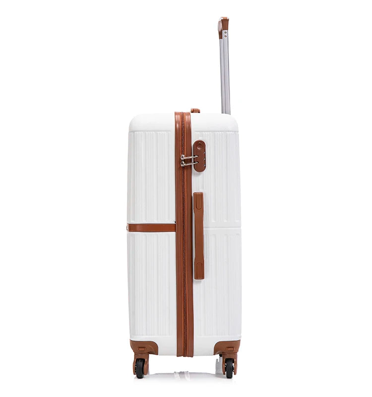 JMT-428106 Customisable ABS Luggage Set 20/24/28 with Leather Carry-On and Universal Wheels
