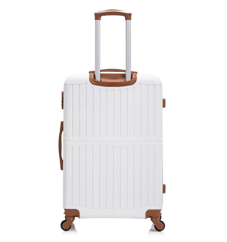 JMT-428106 Customisable ABS Luggage Set 20/24/28 with Leather Carry-On and Universal Wheels