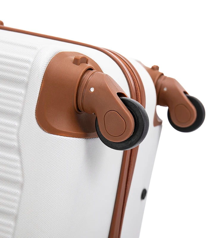 JMT-428106 Customisable ABS Luggage Set 20/24/28 with Leather Carry-On and Universal Wheels