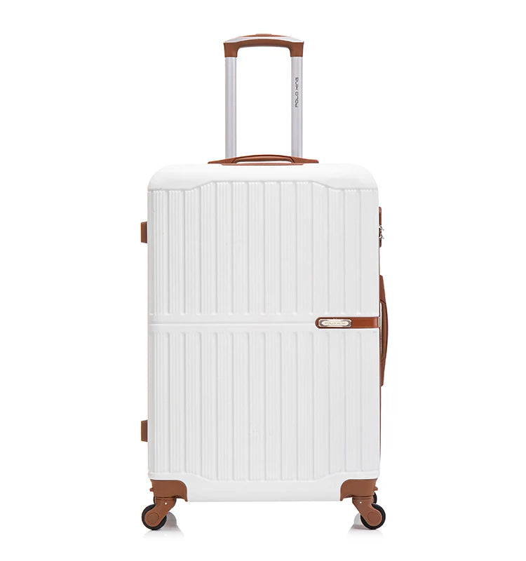 JMT-428106 Customisable ABS Luggage Set 20/24/28 with Leather Carry-On and Universal Wheels