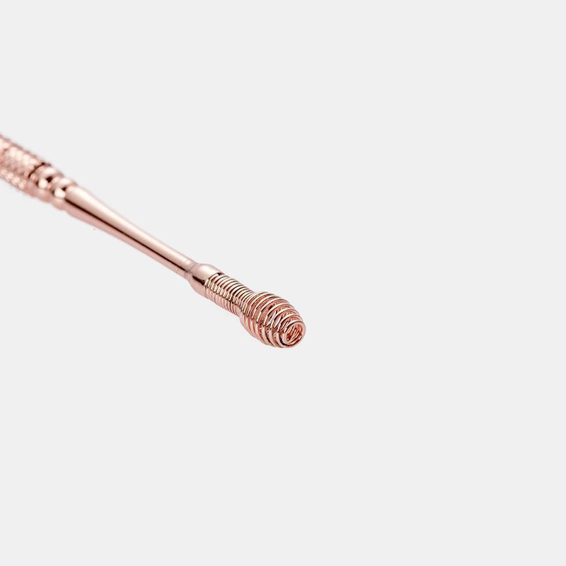JMT-428362 Rose Gold Double-Headed Stainless Steel Ear Pick with Spiral Design