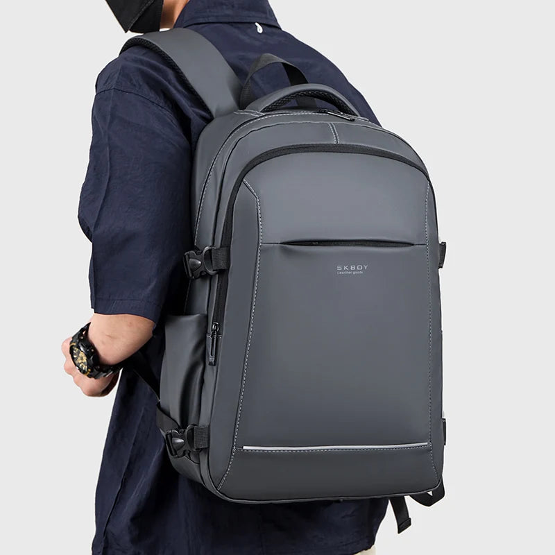 JMT-428554 Lightweight Waterproof Laptop Backpack with Double-Headed Zipper and Water-Resistant Design