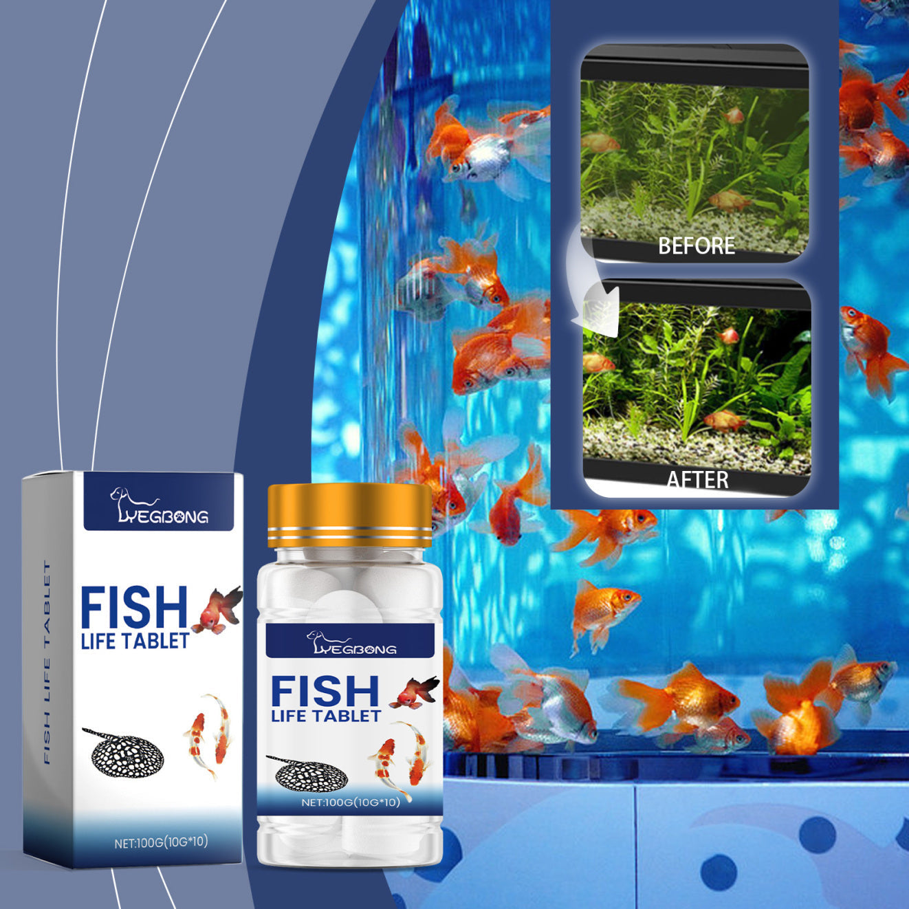 JMT-428554 Ornamental Fish Aquarium Salt Tablets for pH Stability, Water Softening, and Mineral Enrichment