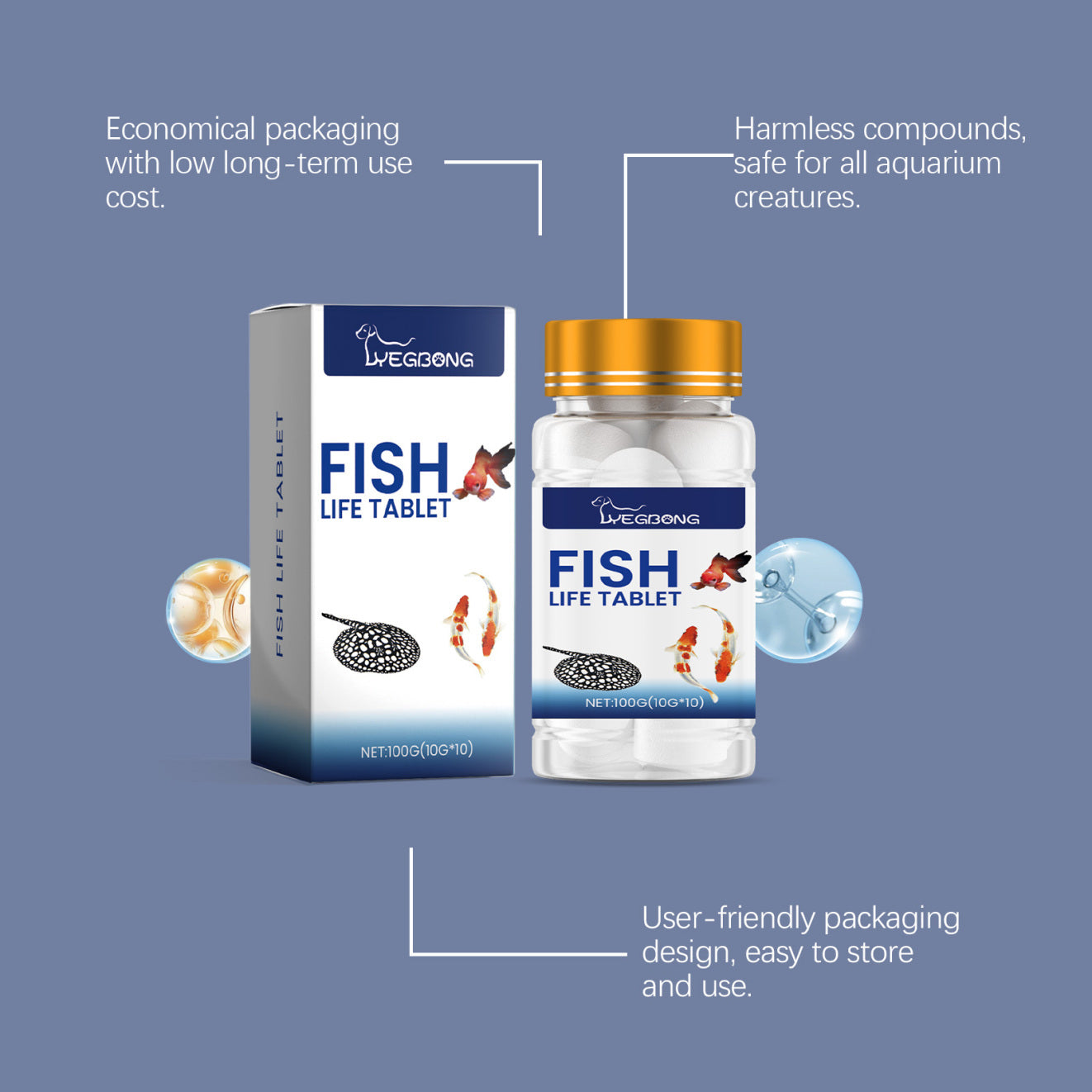 JMT-428554 Ornamental Fish Aquarium Salt Tablets for pH Stability, Water Softening, and Mineral Enrichment